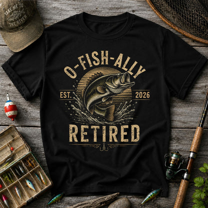 O-Fish-Ally Retired Bass Fishing T-Shirt