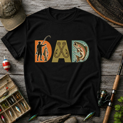 DAD Rainbow Trout and Fishing Hooks Vintage Graphic T-Shirt