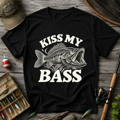 Kiss My Bass Vintage Fish Funny Fishing T-Shirt