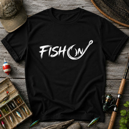 Fish On Fishing Hook Graphic T-Shirt