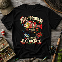 Merry Fishmas to All and to All a Good Bite Christmas Fishing T-Shirt