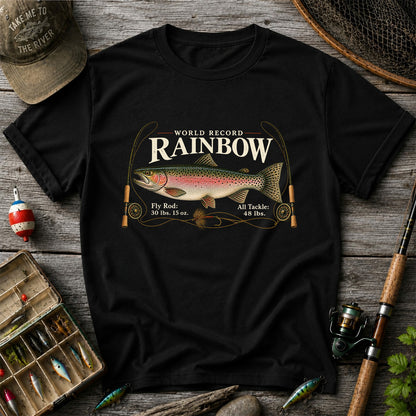 World Record Rainbow Trout Fly Fishing Graphic T-Shirt