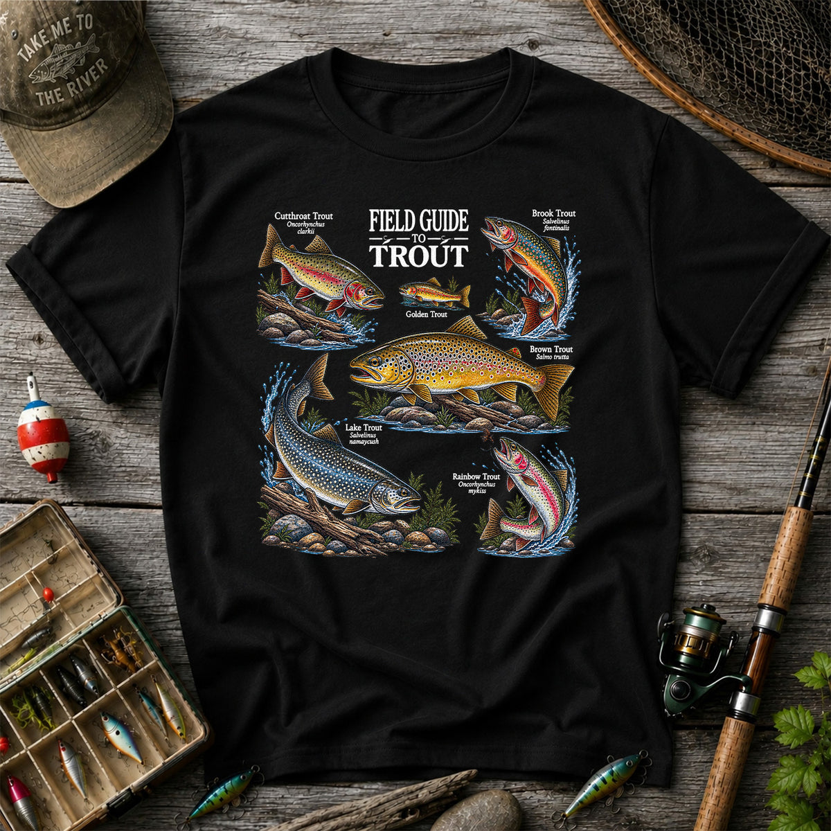 Field Guide to Trout Fishing Species Graphic T-Shirt