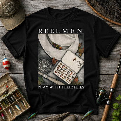 Fly Fishing T-Shirt Reelmen Play With Their Flies Vintage Fly Fisherman Tee