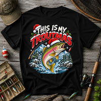This Is My Troutmas Rainbow Trout Christmas Fishing T-Shirt