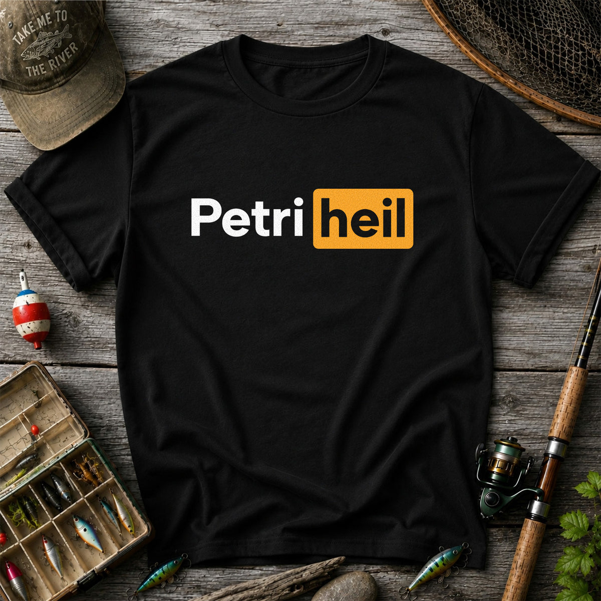 Petri Heil Fishing Logo Graphic T-Shirt