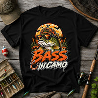 Bass in Camo Halloween Bass Fishing Graphic T-Shirt