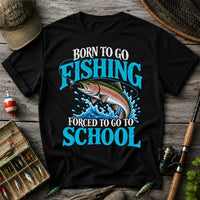 Born to Go Fishing Forced to Go to School Rainbow Tee, Trout T-Shirt