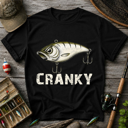 Cranky Vintage Crankbait Fishing Lure Graphic T-Shirt