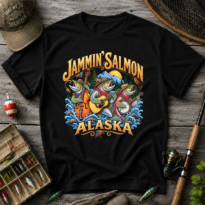 Salmon Music Band Alaska Fishing Graphic T-Shirt