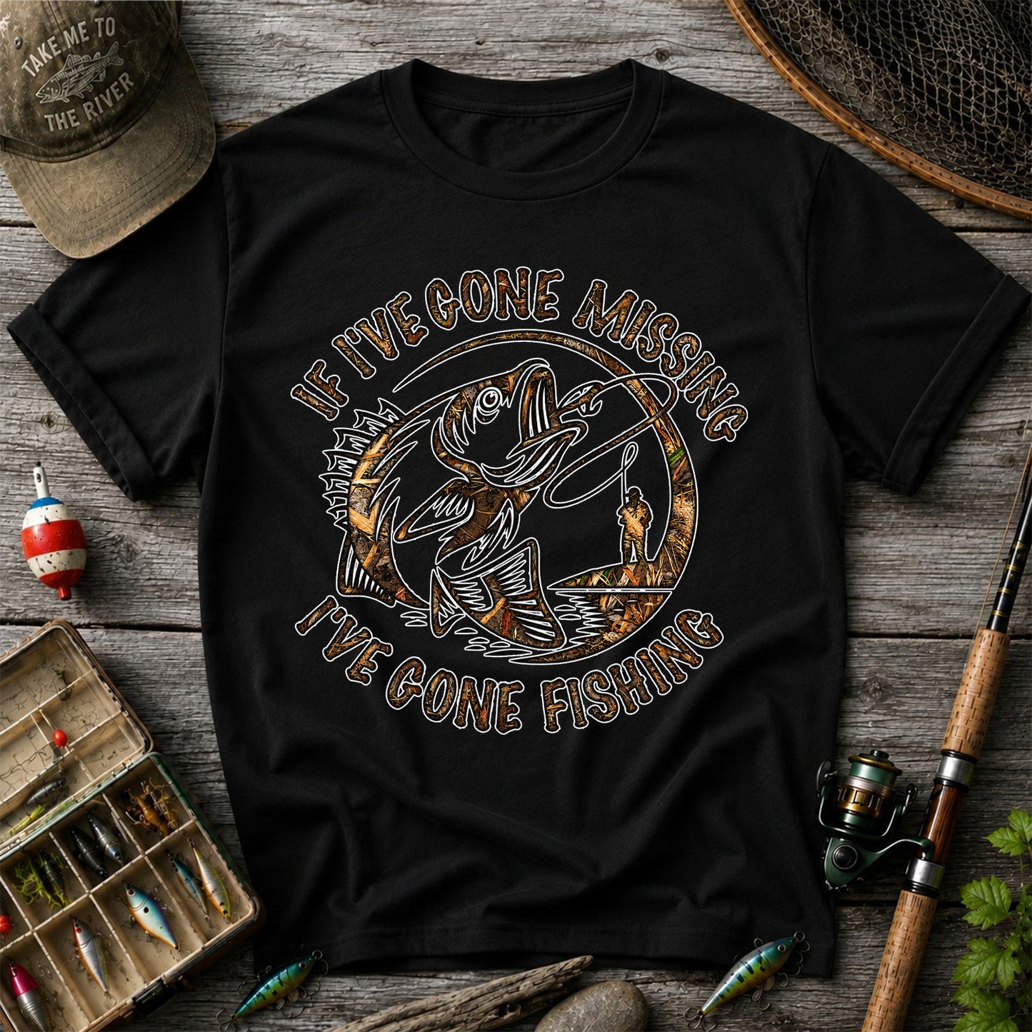If I've Gone Missing I've Gone Fishing Bass Graphic T-Shirt