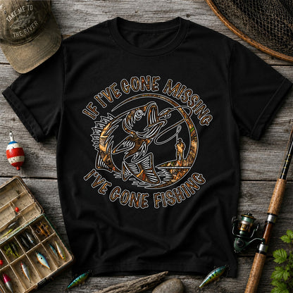 If I've Gone Missing I've Gone Fishing Bass Graphic T-Shirt