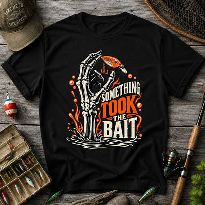 Skeleton Took the Bait Fishing Lure Gothic Graphic T-Shirt