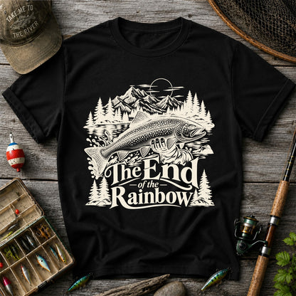 The End of the Rainbow Trout and Mountain Fishing Graphic T-Shirt