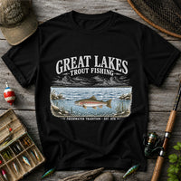 Great Lakes Trout Fishing Freshwater Tradition Est. 1978 Graphic T-Shirt