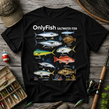 OnlyFish Saltwater Fish Identification T-Shirt