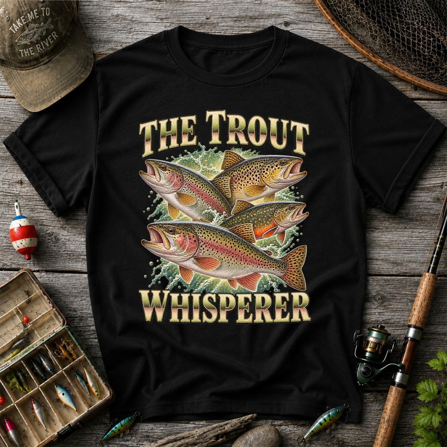 The Trout Whisperer Freshwater Fishing Graphic T-Shirt