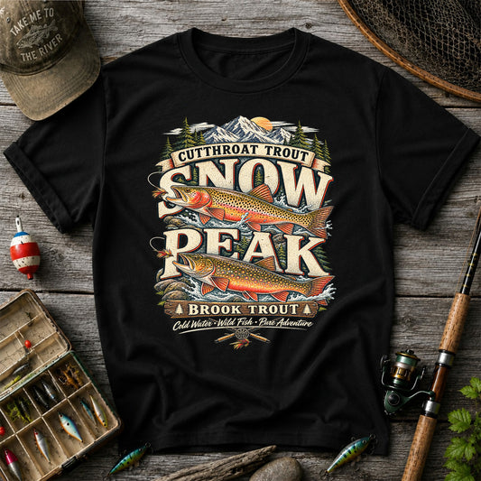 Cutthroat Trout Snow Peak Brook Trout Fishing Graphic T-Shirt