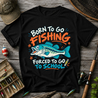 Funny Fish Fishing Graphic T-Shirt for Back to School