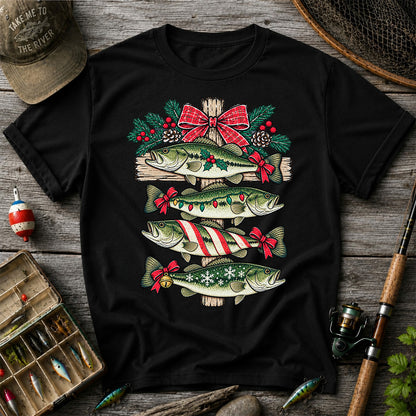 Christmas Bass Fishing Sign Holiday Graphic T-Shirt