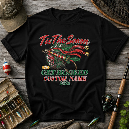 Personalized Christmas Fly Fishing Custom Name T-Shirt