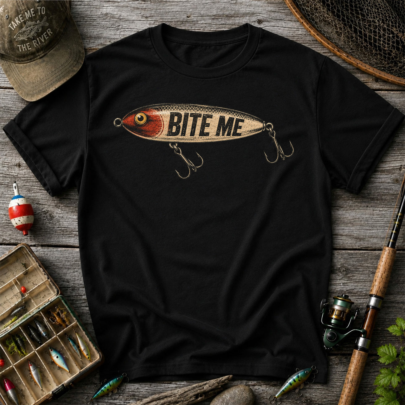 Bite Me Funny Fishing Lure T Shirt
