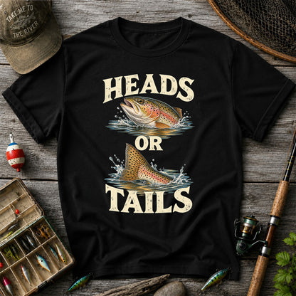 Rainbow Trout Heads or Tails Fishing Graphic T-Shirt
