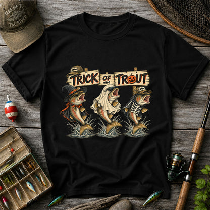Trick or Trout Halloween Three Trout Fishing T-Shirt