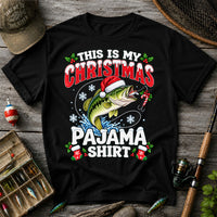 This Is My Christmas Pajama Shirt Bass Fishing T-Shirt