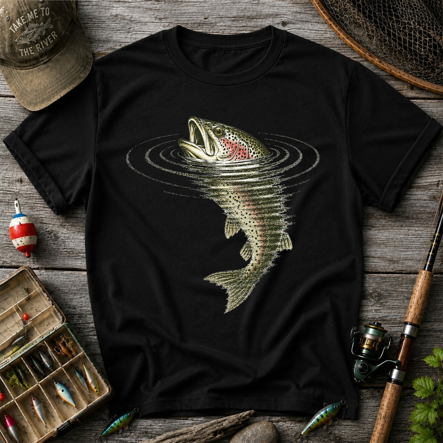 Trout Fishing T-Shirt River Fishing Vintage Angler Tee