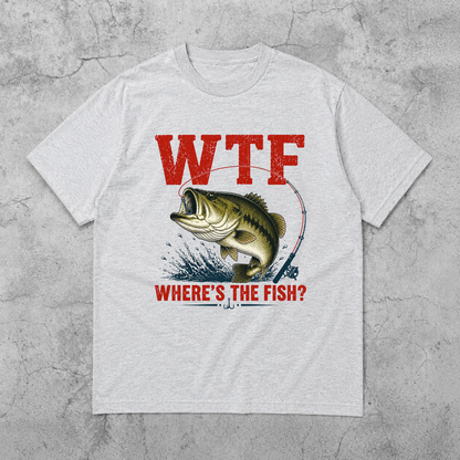 WTF Where’s The Fish Shirt, Largemouth Bass Fishing Tee