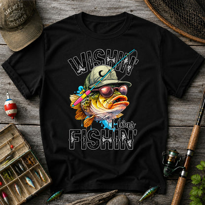 Wishin' I Was Fishin' Funny Sunfish Graphic T-Shirt
