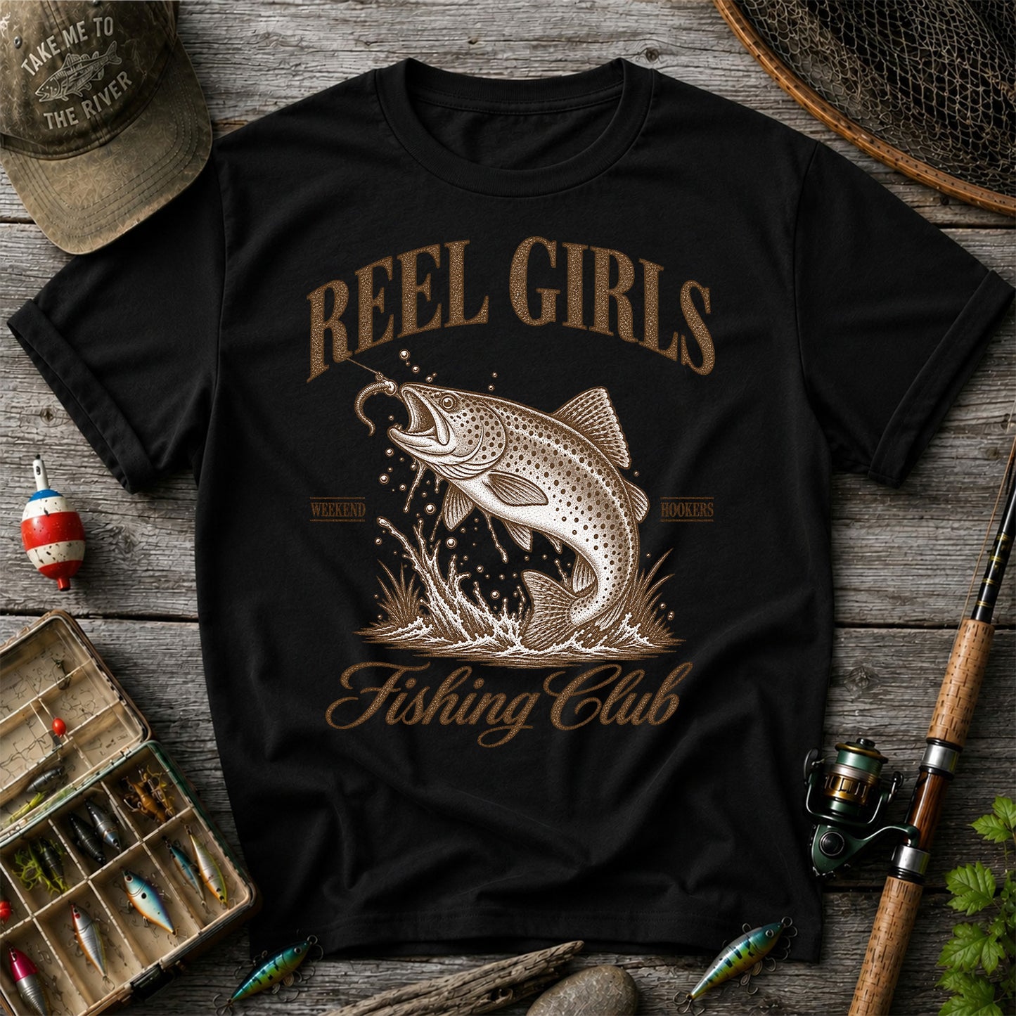 Reel Girls Weekend Hookers Fishing Club Trout T-Shirt