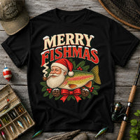 Merry Fishmas Santa Rainbow Trout Christmas Fishing T-Shirt