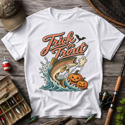 Trick or Trout Halloween Trout Fishing Graphic T-Shirt