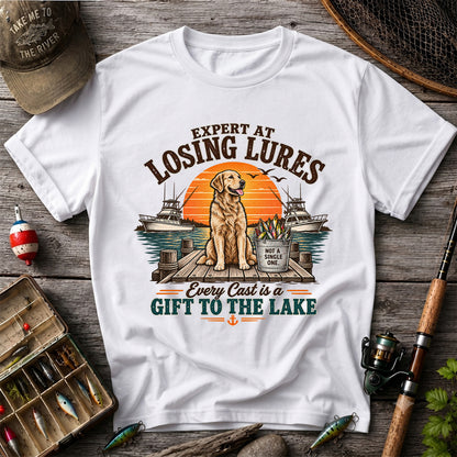 Expert at Losing Lures Golden Retriever Funny Fishing T-Shirt