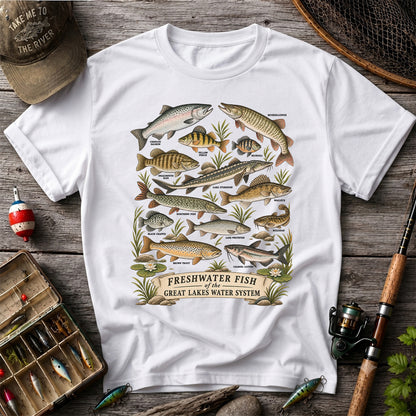 Freshwater Fish of the Great Lakes Water System Graphic T-Shirt