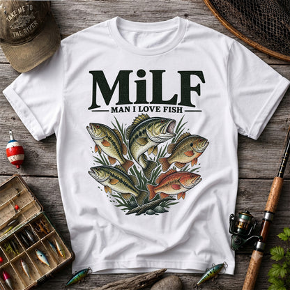 MiLF Man I Love Fish Five Bass Funny Fishing T-Shirt