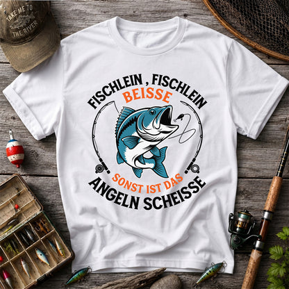 Fischlein Fischlein Beisse Funny Fishing Graphic T-Shirt