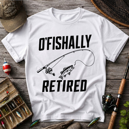 Retirement Fishing Graphic T-Shirt with Fishing Rod and Bass