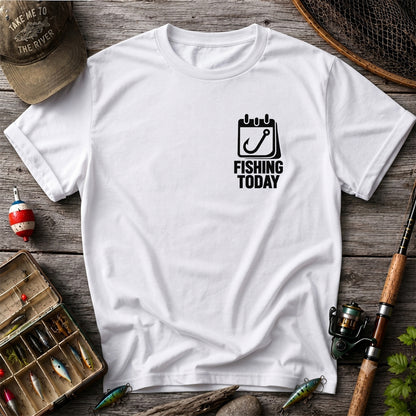 Fishing Today Calendar and Hook Minimalist Graphic T-Shirt