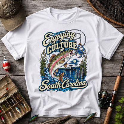 Enjoying the Culture of South Carolina Trout and Crab Fishing T-Shirt