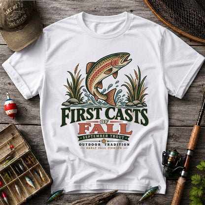 First Casts of Fall September Trout Fishing Graphic T-Shirt