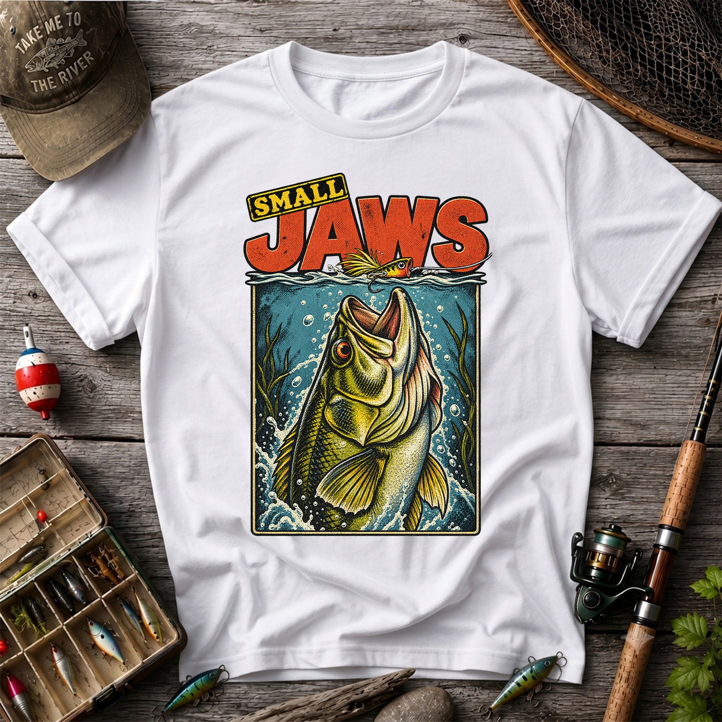 Small Jaws Bass Fishing Graphic T-Shirt