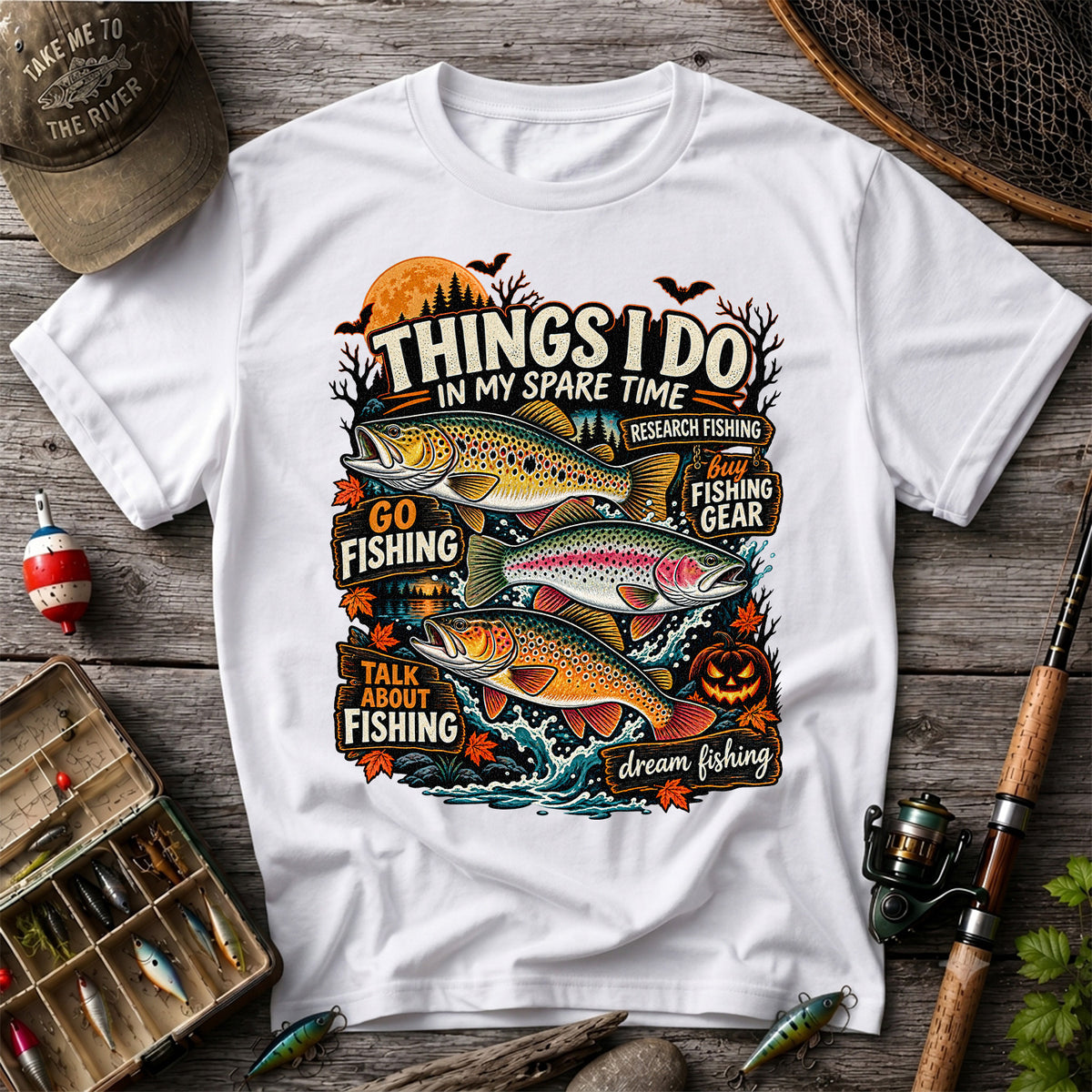 Things I Do in My Spare Time Halloween Trout Fishing T-Shirt