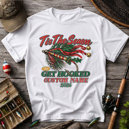 Personalized Christmas Fly Fishing Custom Name T-Shirt