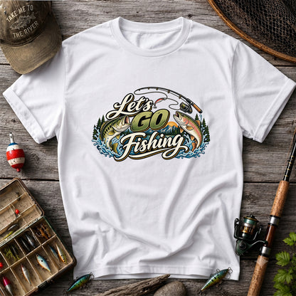 Let's Go Fishing Bass and Rainbow Trout Graphic T-Shirt