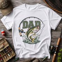 Dad Bass Fishing Rod and Reel Graphic T-Shirt