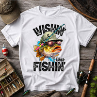 Wishin' I Was Fishin' Funny Sunfish Graphic T-Shirt