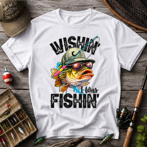 Wishin' I Was Fishin' Funny Sunfish Graphic T-Shirt